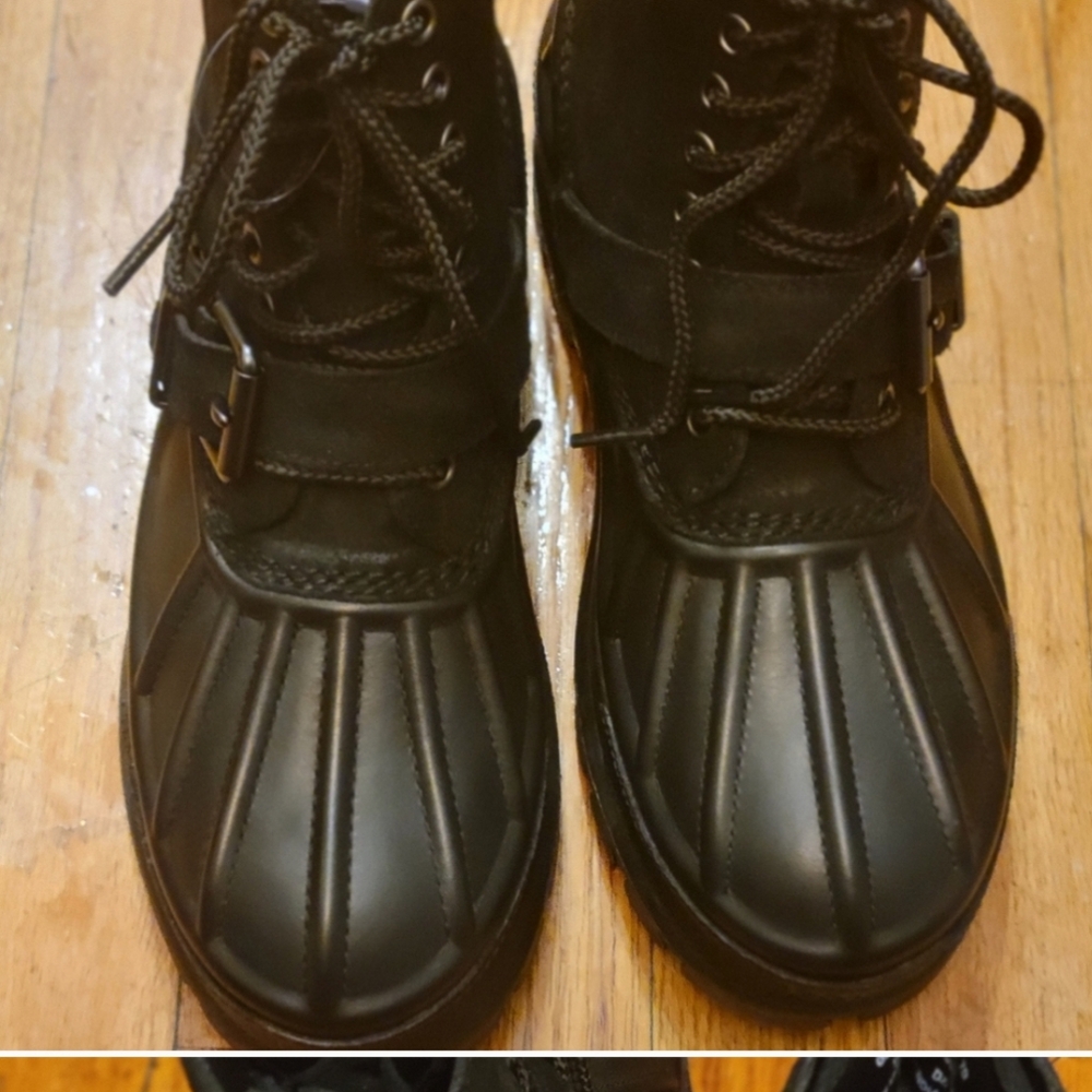 POLO RALPH LAUREN OLSO HIGH BT WP LEATHER BOOTS SZ 7D - Picture 2 of 16
